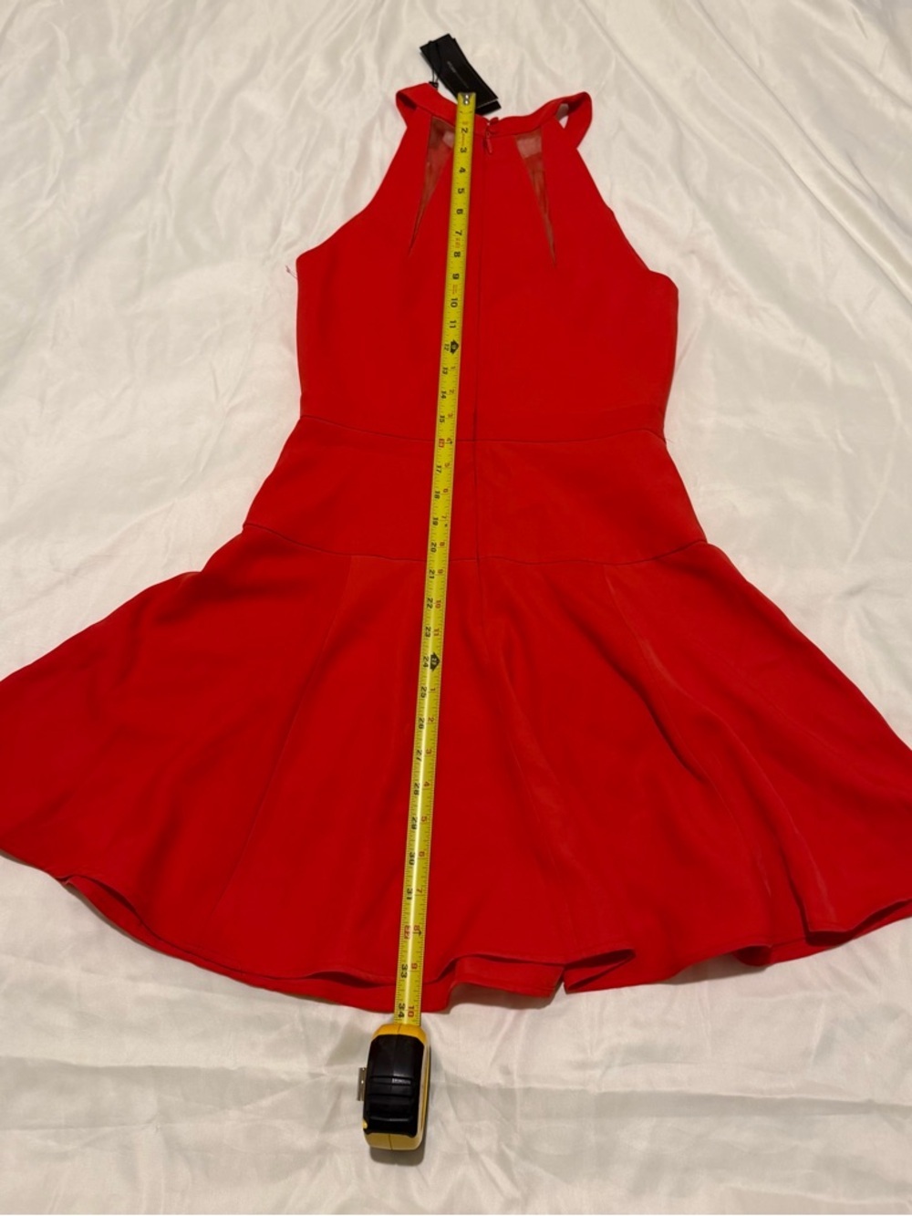 BCBGMaxAzria Red Mesh-Panel Halter Skater Dress,NWT - Picture 11 of 16